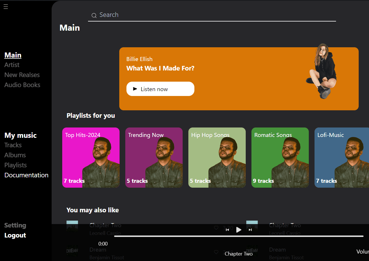 Full Stack Music Streaming WebApp